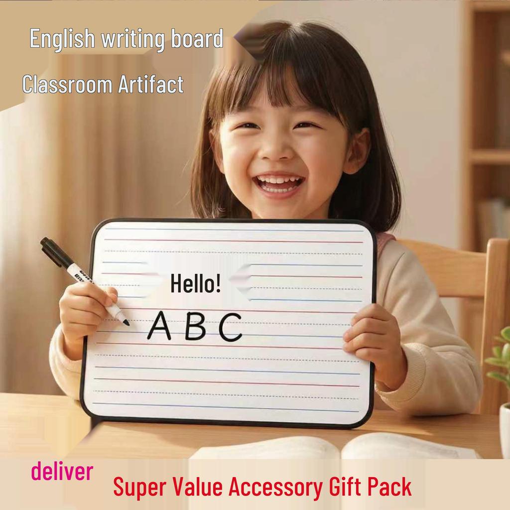 Double-Sided Magnetic Erasable Whiteboard: Four-Line, Three-Grid for Children's Pinyin and English Graffiti