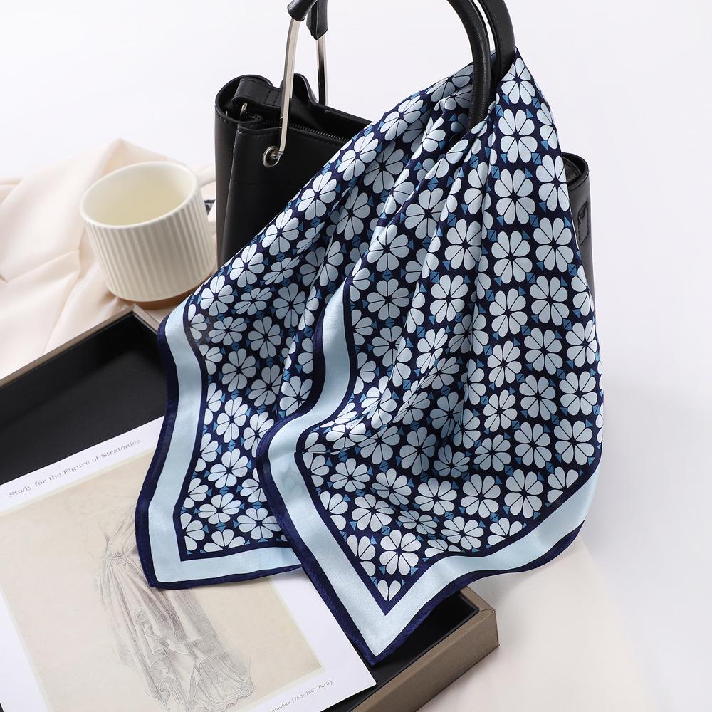 Spring And Summer Satin Long Scarf For Women Sunscreen Shawl Fashionable Beauty Scene Satin Long Scarf Versatile Travel Scarf