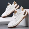 Leather Men's Shoes Thick-soled Breathable Hollow Casual Hole Shoes Men's Spring New White Shoes Tide