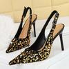 Liyke Fashion Gold Sequined Slingbacks Women Pumps Elegant Slingbacks Stiletto High Heels Shoes Wedding Prom Shoes Size 43