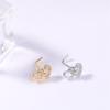 Fashion L Shaped Nose Studs Rings Cute Shiny Double Heart Nose Ring For Women Girls Body Piercing Jewelry Versatile Nose Ring