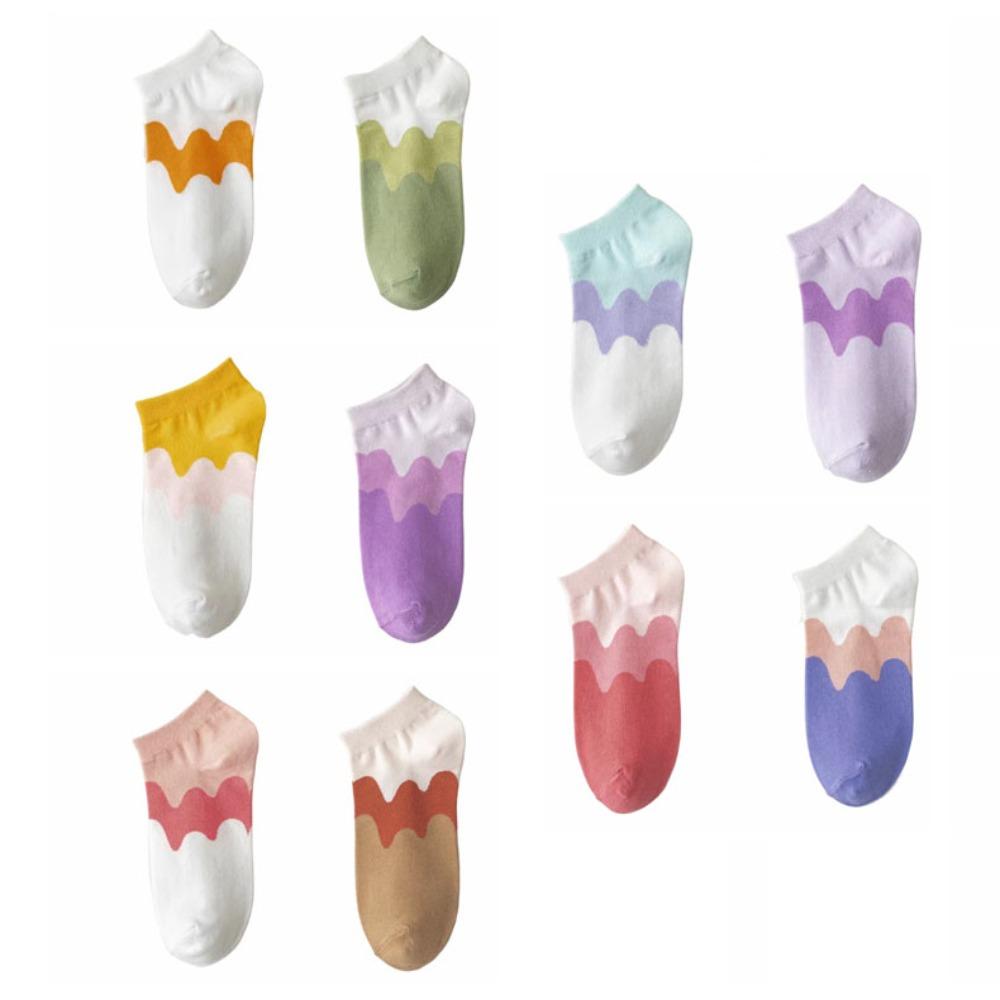 10Pairs Patchwork Boat Socks Women Bear Claw Ankle Tube Socks Comfortable Cartoon Short Socks Sport