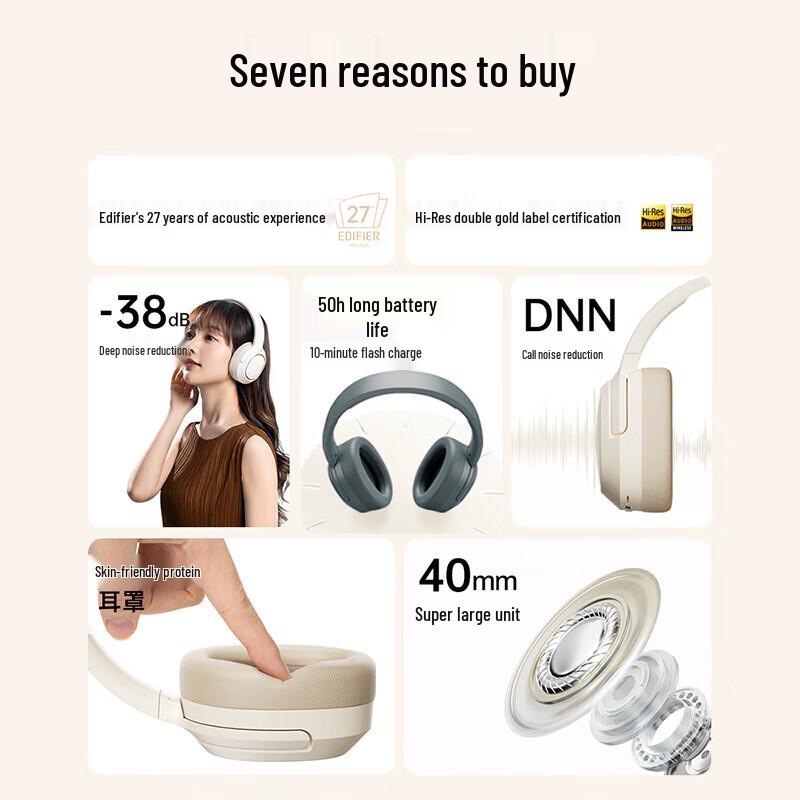 EDIFIER Free Pro Deep Noise Cancelling Bluetooth Headphones