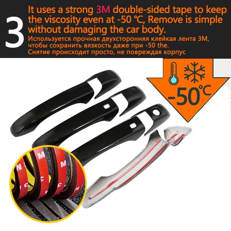 for Opel Mokka MK2    Vauxhall Mokka Gloss Black Smart Door Handle Cover Styling Sticker Trim Car Accessories Gadget