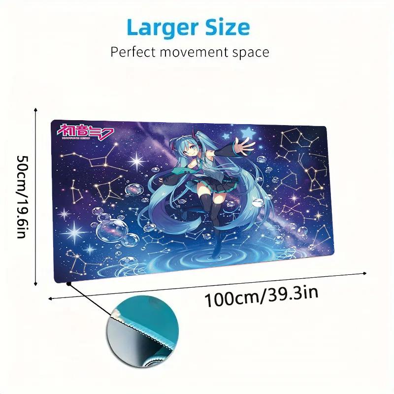 Anime Miku Color Mouse Pad Large Gaming Table Cushion Non-slip Laptop Tablet Big Mousepad XXL Mat Mini PC Playmat With Lock edge