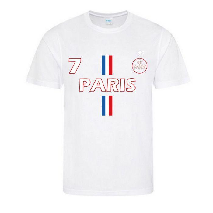 Ensemble short et maillot - Paris - Blanc Bleu - Anti-transpirant - 3 à 13 ans