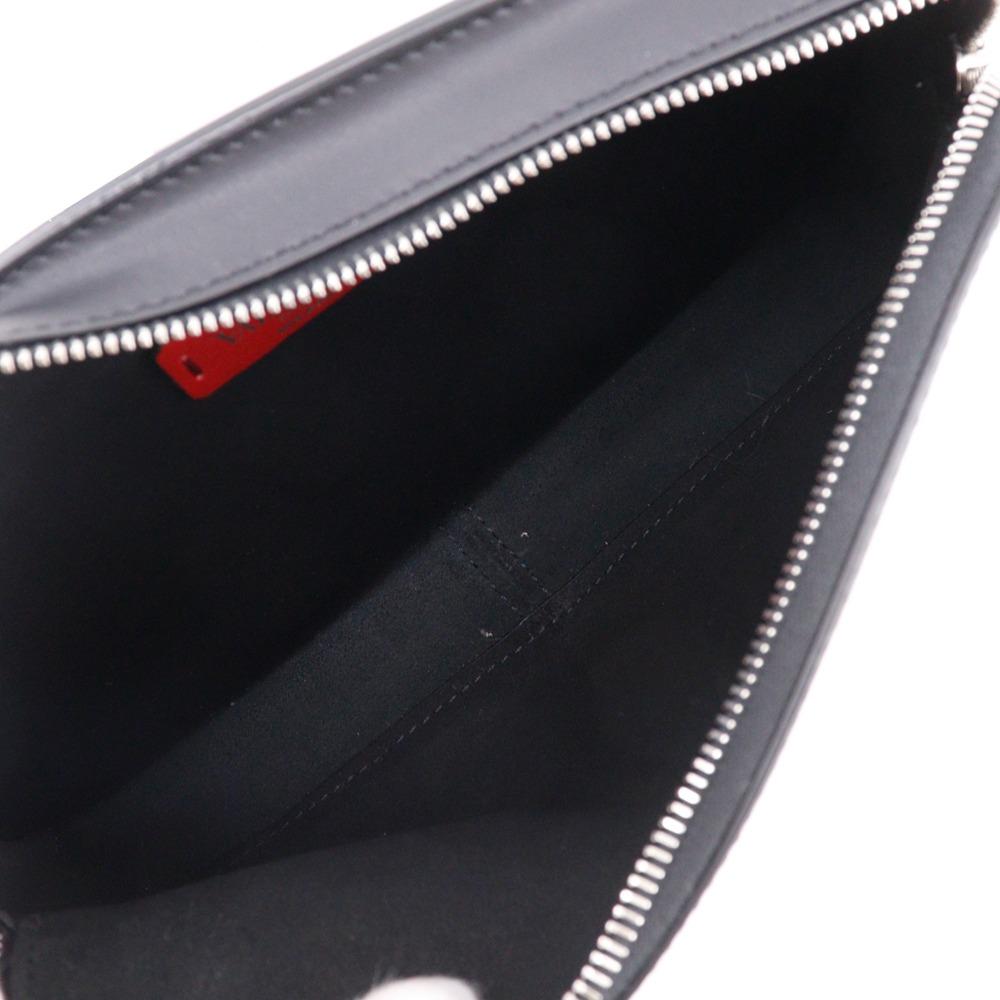 Valentino Garavani VLTN Logo Body Bag B0719WJW Studs Black Leather Mens Used