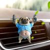 Car Air Vent Clip Weightlifting Dog Air Freshener Car Outlet Vent Perfume Clips Acrylic Car Interior Decoration