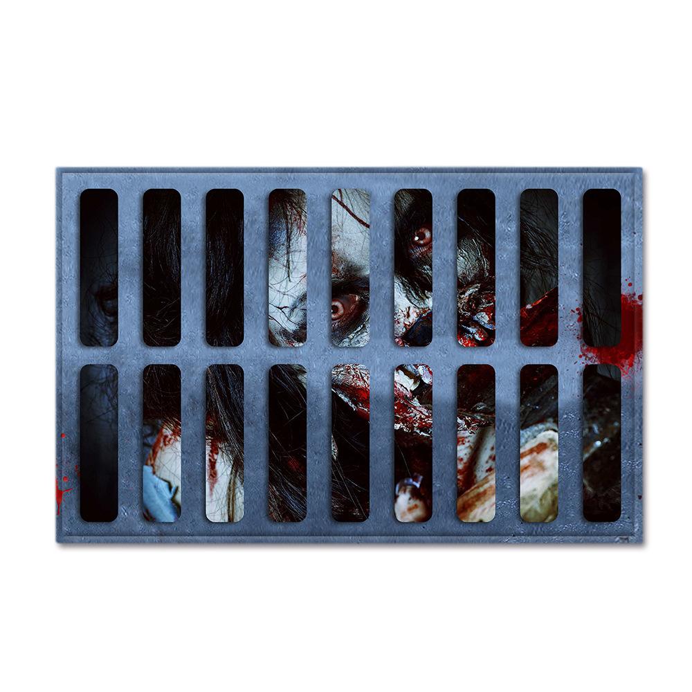 Hot Sale Halloween Series Manhole Clown 3D Thriller Grimace Non-Slip Floor Mat Bathroom Door Mat Factory