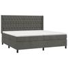 Box Spring Bed with Mattress & LED Lights Dark Grey 200x200 cm Velvet