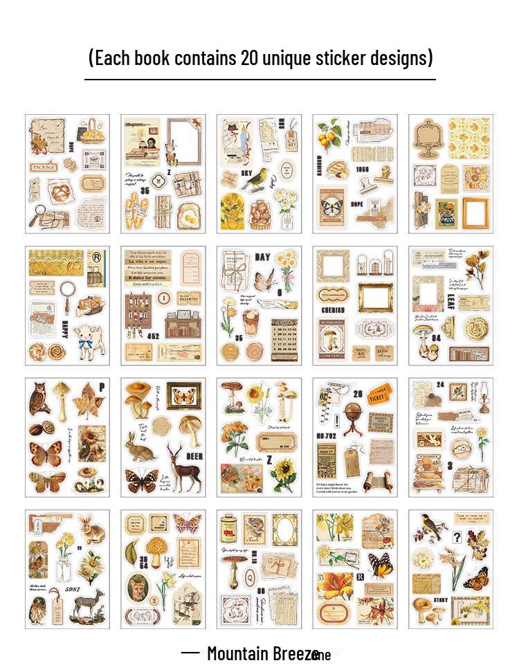 Infeel.Me Island Mountain Wind Series Sticker Book: DIY Journal Decoration - 4 Designs