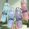 1PC Engineer Mechanic Gear Slogan Print 750ml Color Plastic Sports Water Bottle Leakproof Flip Straw Lid Suitable for Sports Office Home Use