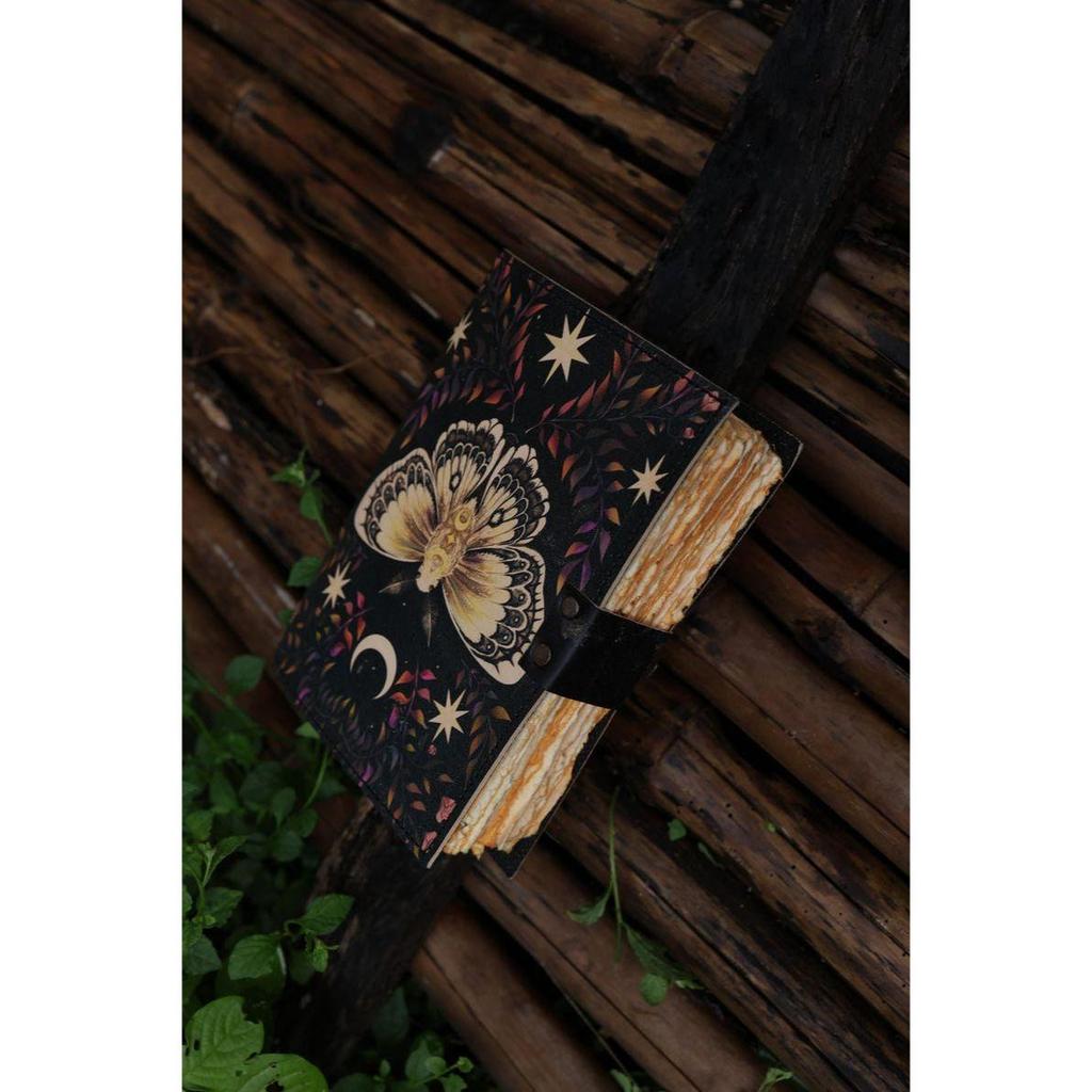 Кожаный журнал Блокнот с бабочкой Журнал для письма Блокнот для рисования пустая книга заклинаний поэзия Книга-блокнот для путешествий для мужчин женщин Подарок