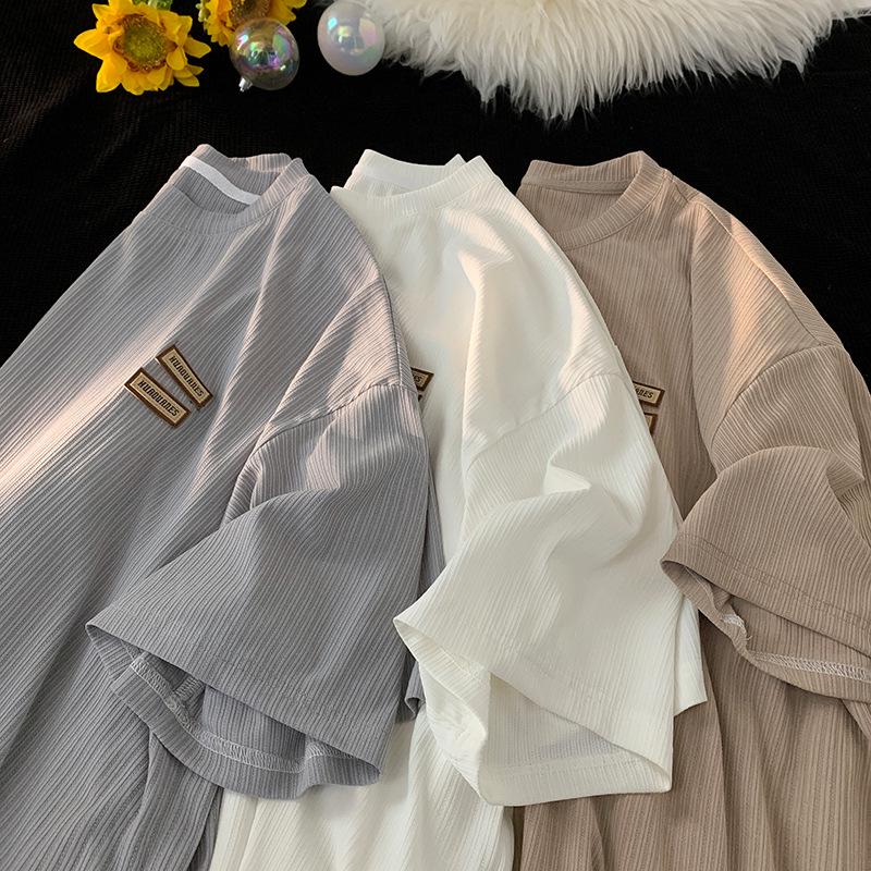 Ice Silk Men's Oversized Short-Sleeve Quick-Dry Retro T-Shirt