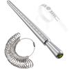 3pcs Stainless Steel Ring Sizer Mandrel Kit with Measuring Tool for Jewelry Making -Ideal Gift for DIY Enthusiasts and Beginners