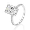 Tancise Jewelry S925 Silver 7a Zircon 8 * 11mm Rectangular Emerald Cut Car Flower Round Pointed Bottom Ring