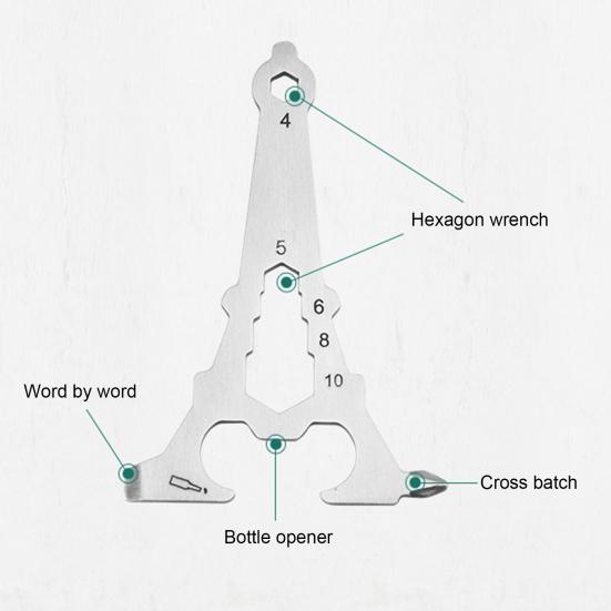 Outdoor Bottle Opener Portable Wear-resistant Outdoor Gear EDC Keychain Multi-Tool Wrench for Daily Use