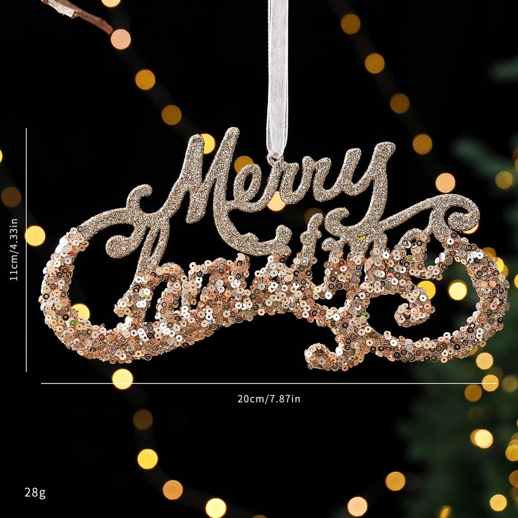 Christmas Decorations Acrylic Sequins Snowflake Elk Wreath Xmas Tree Hanging Pendant Glitter Ornament For Xmas New Year Party