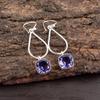 Iolite Gemstone 925 Sterling Silver Handmade Jewelry Fashionable Earrings 1.90" EE-7-6