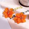 1 пара элегантных серег с преувеличенным темпераментом, акриловые серьги-клипсы в винтажном стиле с цветком, ювелирный аксессуар
