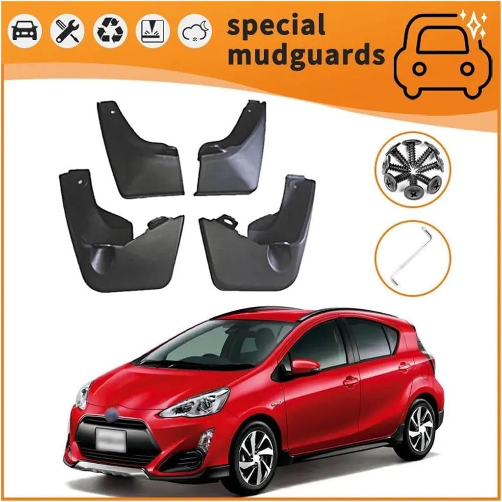 Mudguard Compatible For Toyota Aqua Axio 2011-2018 Exterior Mud Flaps Mud Fenders Splash Guard Mudflaps Mudguards Replacement Accessories