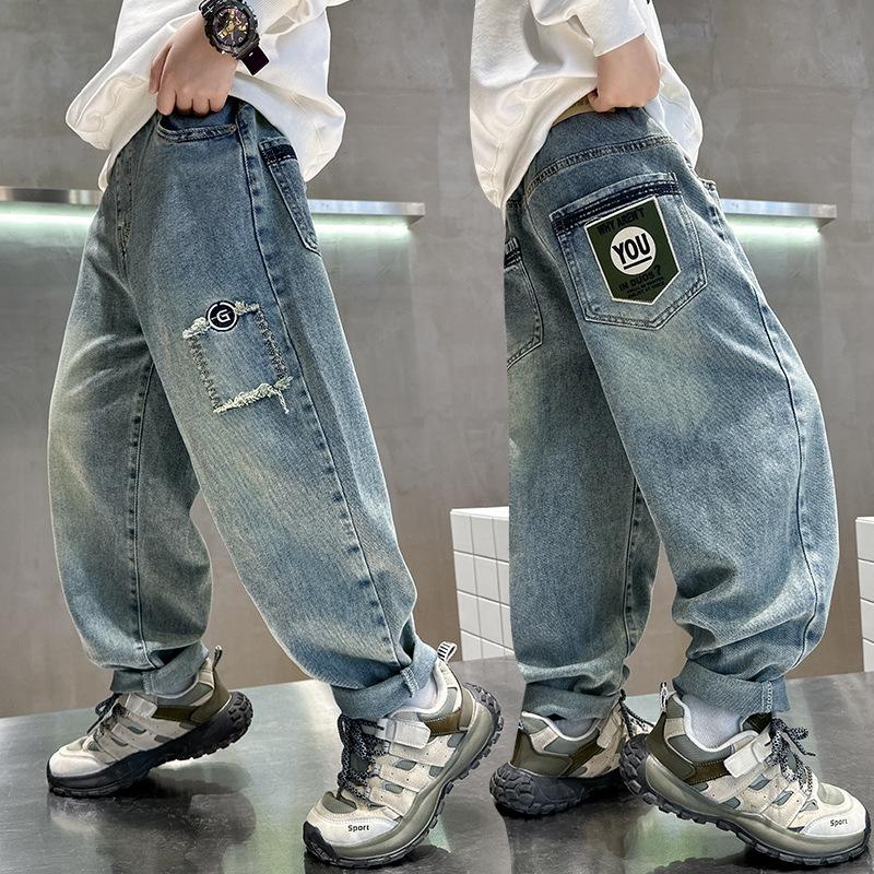 Детские джинсы Осенняя одежда Красивые мальчики Весенне-осенний стиль Красивые универсальные джинсы