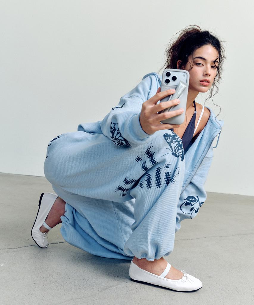 ASIF CALIE Spring Graphic Wide Pants Skyblue