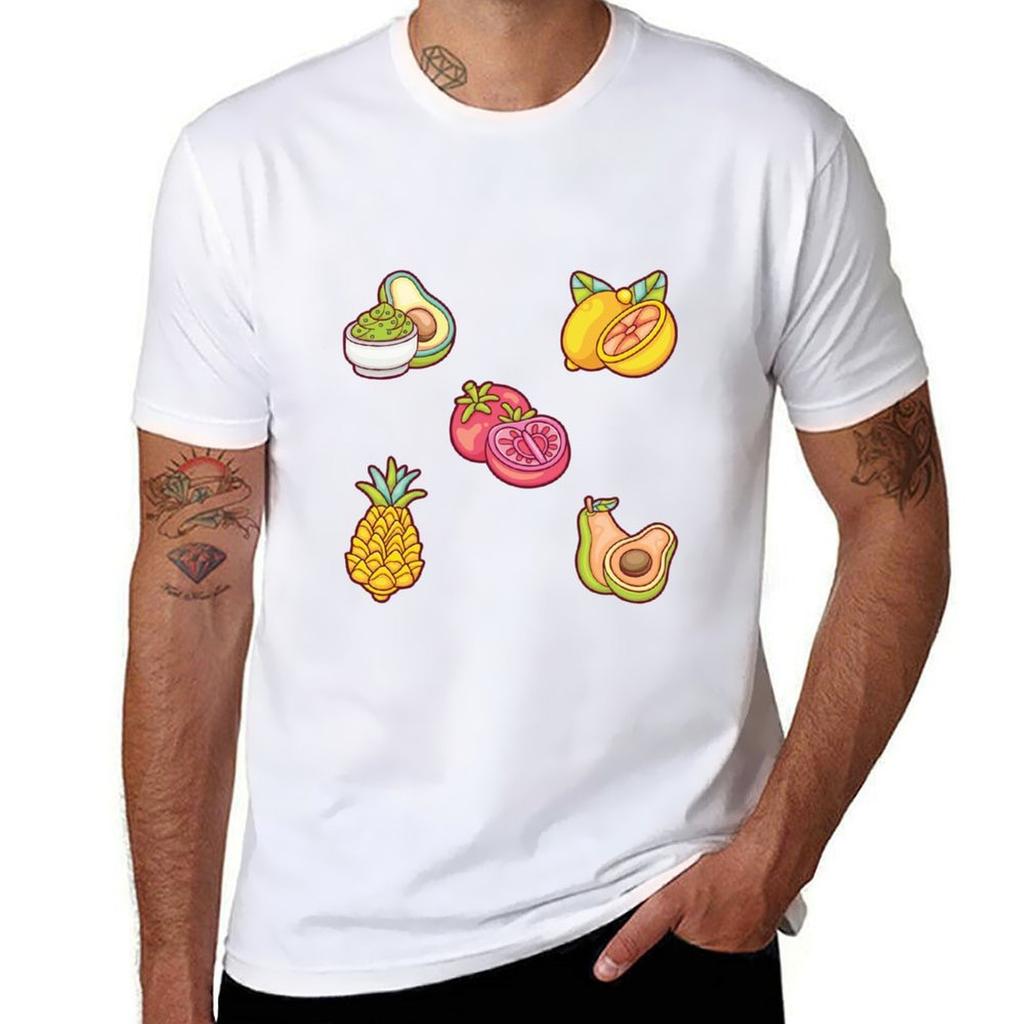 Mix Sticker Pack Tshirt Casual Soft Cotton Short Sleeve Tee