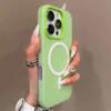 Роскошный Чехол 2-в-1 Candy Color с MagSafe для iPhone 16 15 14 Plus 13 12 17 Pro Max, Магнитный, для Беспроводной Зарядки, Прозрачный Матовый Мягкий Чехол