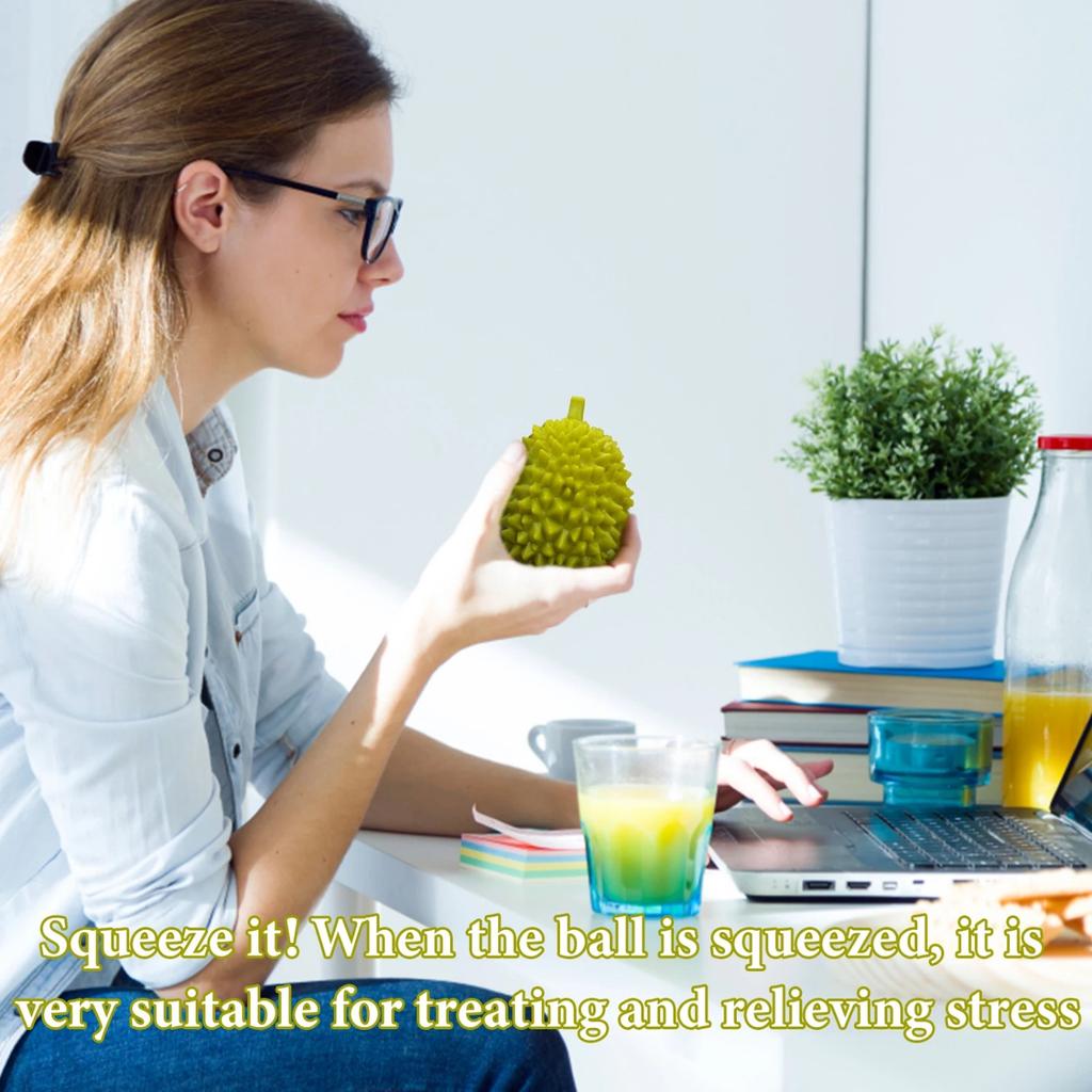 Soft Durian Squishy Stress Balls Squeeze Toys Stretchy Fruit Stress Relief Squeeze Ball Squishy Fidget Toy for Adults Kids