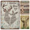 1pc, Metal Tin Sign Deer I Choose You Vintage Tin Sign Romantic Metal Sign Couple Wife Husband Deer Lover Gift Wall Sign Home