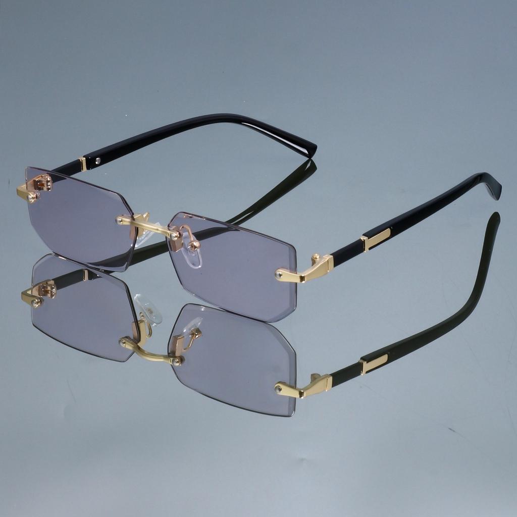 New Fashionable Retro Square Glasses for Women and Men Frameless Simple and Versatile Decorative Glasses