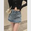 Hong Kong Retro High-Waist Denim Skirt: Summer 2023 Petite Slimming Short Skirt for Women