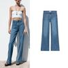 Spring and Summer New Women's Clothing Fashion Simple Stickers Pocket Decoration High Waist Straight-leg Casual Denim 6164107