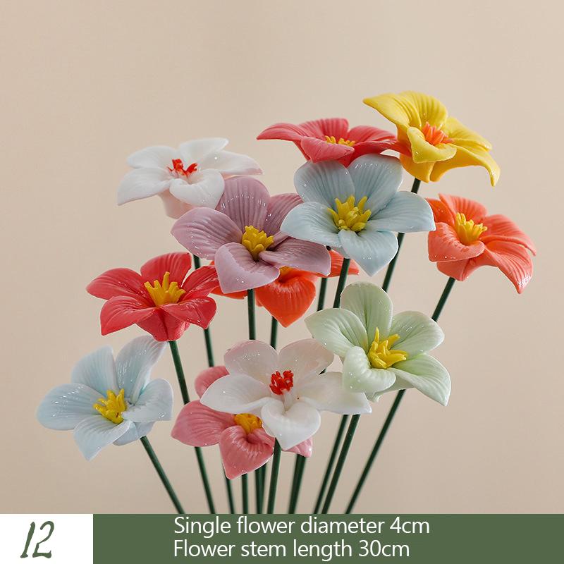 5X Искусственный цветок Керамика Ручная работа Искусственный цветок Креативное искусство Цветочный Домашний декор Вечеринка Свадьба Садовый декор Реквизит на День святого Валентина