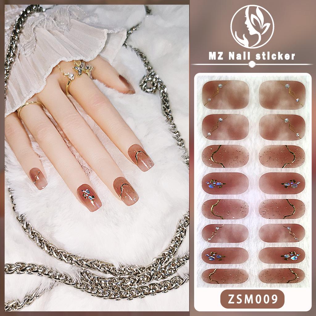 ZSM 3D Gel Nail Wraps, New Viral Elegant Style Waterproof Long Lasting Nail Stickers, No Top Coat Required