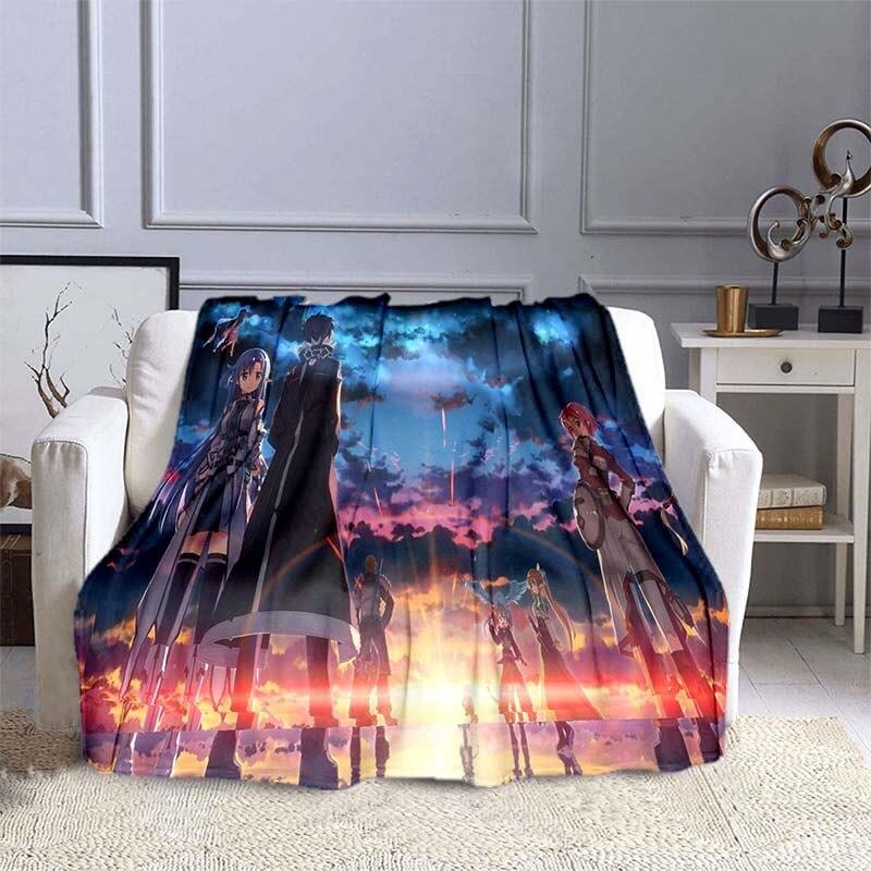 Аниме SAO Sword Art Online аниме современное одеяло Gedruckt Bettdecke Geschenk фланелевые мягкие плюшевые одеяла для дивана-кровати