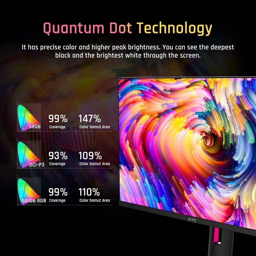 KTC Игровой монитор M27T20 27 дюймов, 2560x1440, QHD, 165 Гц, мини-светодиод, HVA, время отклика 3 мс, HDMI2.0 DP1.4, USB KVM Type-c