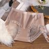 Plus Size Female Pure Cotton 7A Antibacterial Crotch Satin Sexy Lace Hollow Transparent Underwear