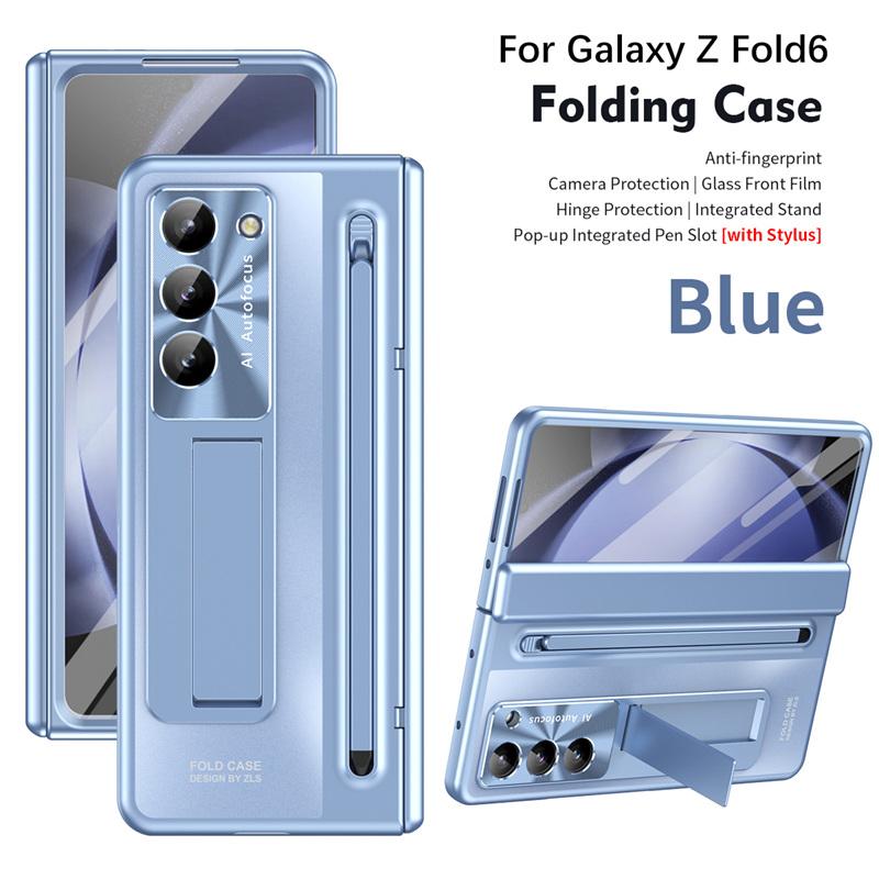 360 Full Protection Hinge Case for Samsung Z Fold 8 Ultra 7 6 5 4 3 /Z TriFold Touch Pen Folding Cover Tempered Glass Film Stand