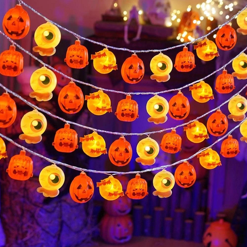 1.5m 10LED Glowing Halloween Party String Lights Pumpkin Ghost Witch DIY Home Decor LED Light String for Halloween Party