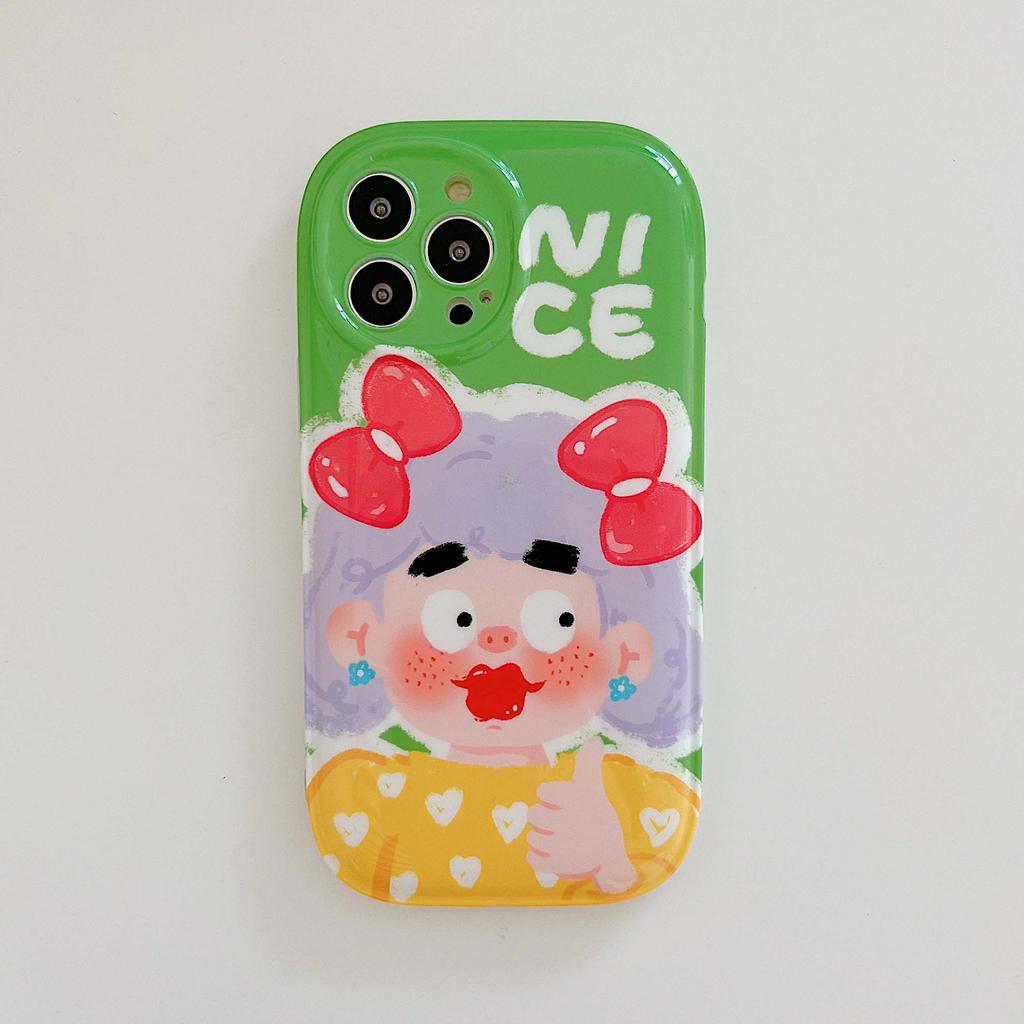 Мягкий противоударный силиконовый чехол для телефона Doodle Nice Girl Love Flower для Iphone 12 13 11 Pro Max Promax, милая задняя крышка с рисунком Ins