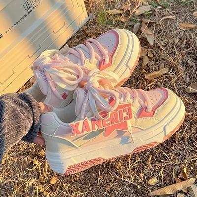 Модные кроссовки в стиле колледжа, универсальные белые туфли на платформе для женщин, вулканизированная обувь, повседневная обувь для женщин, удобная и дышащая