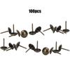 100Pcs Upholstery Nail Antique Brass Iron Furniture Decorative Drawing Pin Accessories 11x17mm