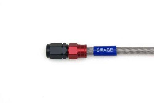 SWAGE LINE RAK-1010M-0525 Тормозной шланг Easy Order Универсальный шланг Прямой фитинг Алюминий (Красный / Черный) Прозрачный шланг 20,7 дюйма (525 мм)