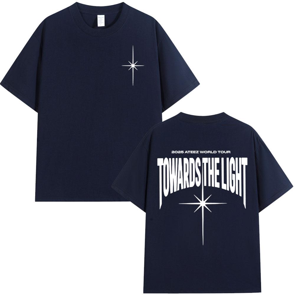 2025 Ateez World Tour Towards The Light T Shirt Korean Kpop Fashion Tshirt Unisex Women Casual Cotton Cozy Short Sleeve Tshirts