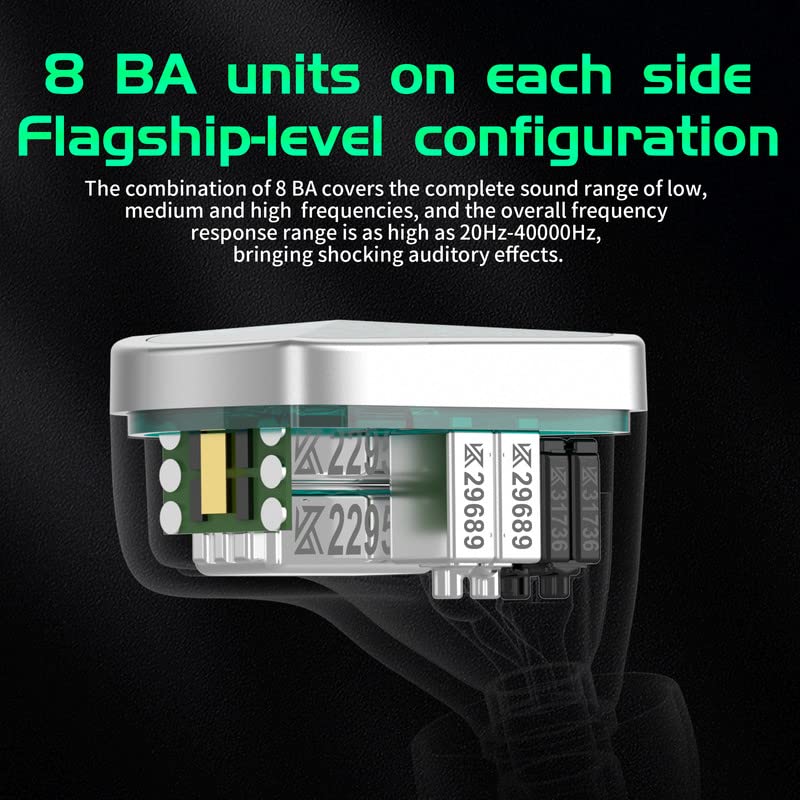 Проводные наушники KZ AS16Pro 8BA с шумоподавлением профессионального класса, съемные наушники HIFI 2Pin, мм, музыкальные наушники, обновленная модель с 3,5-дюймовыми вкладышами