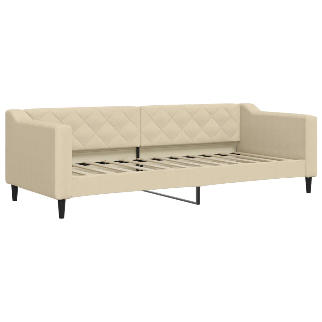 Daybed with Mattress Cream 80 x 200 cm Fabric