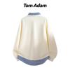 TOM ADAM American Retro Faux Two-Piece Long Sleeve Sweatshirt