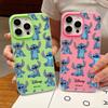 Милый мультяшный Стич Модный чехол для телефона для iPhone 17 AIR 16 15 14 13 12 11 Pro Max Plus Матовый чехол с ощущением кожи